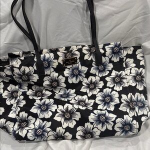 Kate Spade Black and White Floral Tote